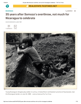 35 Years After Somoza's Overthrow, Not Much for Nicaragua to Celebrate