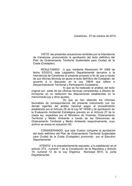 COSTAPLAN Decreto Del Plan Estratégico De Ordenamiento