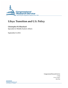 Libya: Transition and U.S