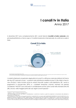 Canali Tv in Italia Anno 2017