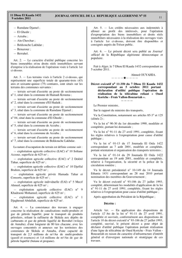 11 Dhou El Kaada 1432 JOURNAL OFFICIEL DE LA REPUBLIQUE ALGERIENNE N° 55 9 Octobre 2011 11