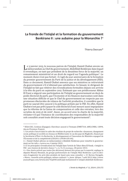 La Fronde De L'istiqlal Et La Formation Du