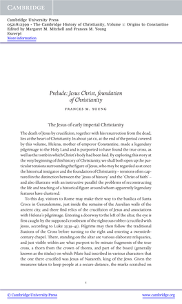 Prelude: Jesus Christ, Foundation of Christianity Frances M