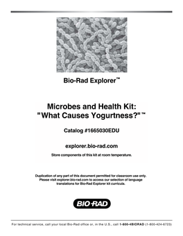 Microbes and Health Kit: "What Causes Yogurtness?"™