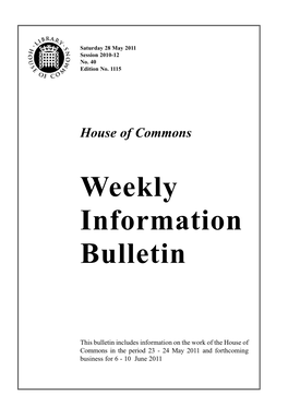 Weekly Information Bulletin