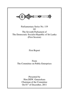 Parliamentary Series No. 119 of the Seventh Parliament of the Democratic Socialist Republic of Sri Lanka (First Session)