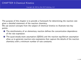 CHAPTER 5:Chemical Kinetics