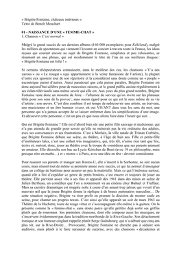 Brigitte Fontaine, Châteaux Intérieurs » Texte De Benoît Mouchart