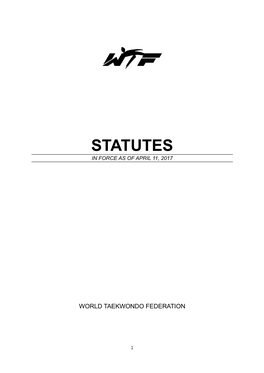 Statutes in Force As of April 11, 2017