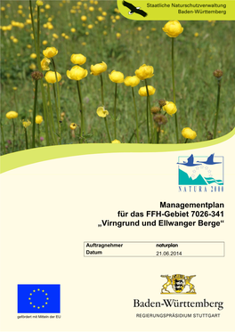 Managementplan Für Das FFH-Gebiet 7026-341 „Virngrund Und Ellwanger Berge“