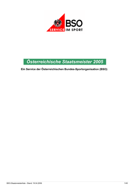 Liste Der Österreichischen Staatsmeister