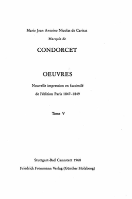 Condorcet Oeuvres