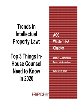 Top 3 Things In- House Counsel Need to Know in 2020