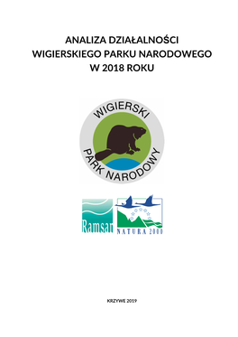 Analiza Działalności Wigierskiego Parku Narodowego W 2018 Roku