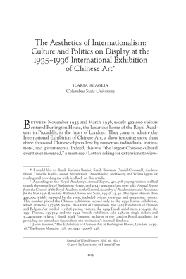 Culture and Politics on Display at the 1935–1936 International Exhibition of Chinese Art*