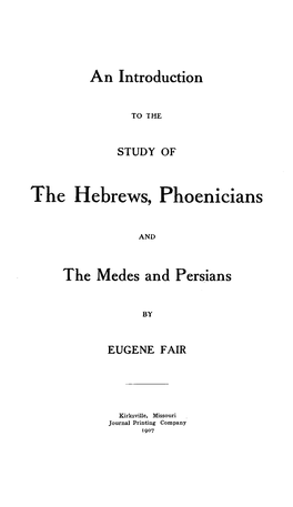 The Hebrews, Phoenicians