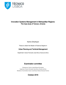 Innovation Systems Management in Metropolitan Regions: Examination Committee October 2016