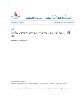 Bridgewater Magazine, Volume 21, Number 2, Fall 2011 Bridgewater State University