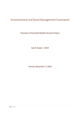 Environmental and Social Management Framework