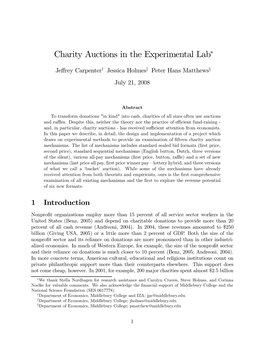 Charity Auctions in the Experimental Labo