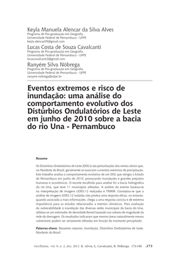 Eventos Extremos E Risco De Inundação: Uma Análise Do