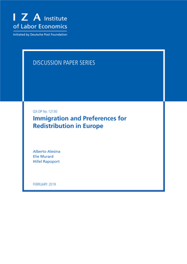 Immigration and Preferences for Redistribution in Europe