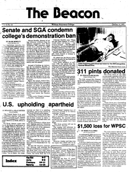 Senate and SGA Condemn College's Demonstration Ban U.S. Upholding