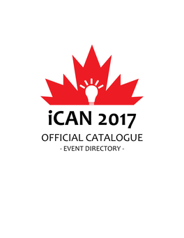 Ican 2017 OFFICIAL CATALOGUE - EVENT DIRECTORY