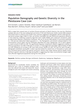 Population Demography and Genetic Diversity in the Pleistocene Cave Lion