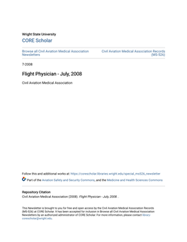 Flight Physician - July, 2008