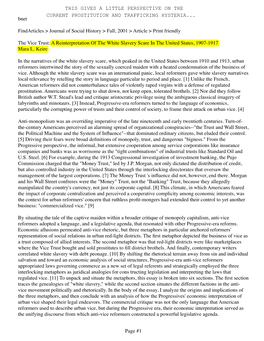 A Reinterpretation of the White Slavery Scare in the United States, 1907-1917 Mara L