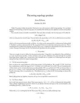 The String Topology Product