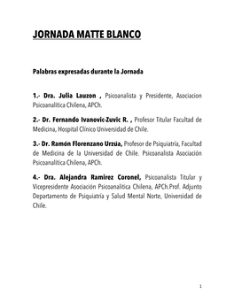 Jornada Matte Blanco