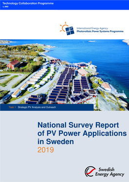 National Survey Report of PV Power Applications in Sweden 2019