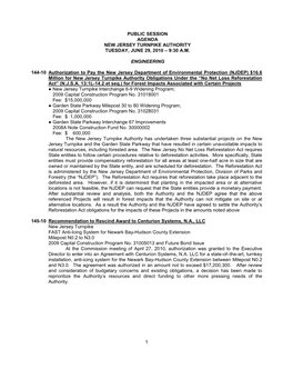 Agenda New Jersey Turnpike Authority Tuesday, June 29, 2010 – 9:30 A.M