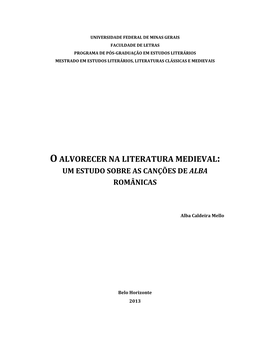 Oalvorecer Na Literatura Medieval