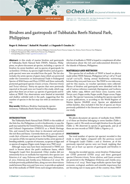 Bivalves and Gastropods of Tubbataha Reefs Natural Park, Philippines