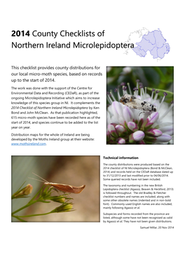 2014 County Checklists of Northern Ireland Microlepidoptera