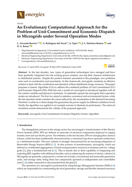 An Evolutionary Computational Approach for the Problem of Unit Commitment and Economic Dispatch in Microgrids Under Several Operation Modes