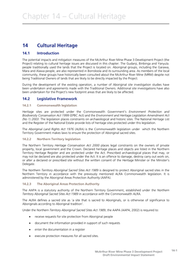 Chapter 14 – Cultural Heritage