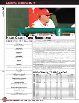 Head Coach Tony Robichaux