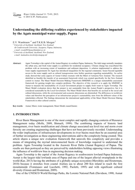 Understanding the Differing Realities Experienced by Stakeholders Impacted by the Agats Municipal Water Supply, Papua