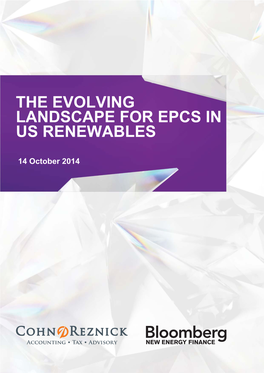 The Evolving Landscape for Epcs in Us Renewables 14 October 2014