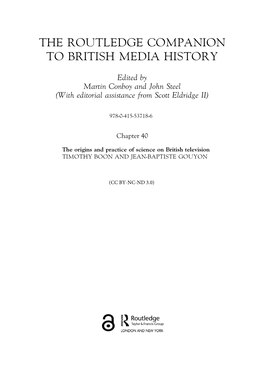 The Routledge Companion to British Media History