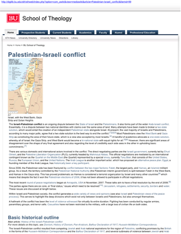 Palestinian-Israeli Conflict