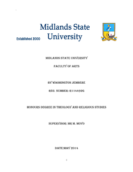 Midlands State University Faculty 0F Arts By