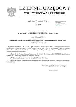 Uchwała Nr XXI/117/2016 Z Dnia 18 Listopada 2016 R