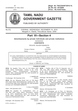 Tamil Nadu Government Gazette