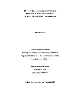 My Lai Massacre’ Narrative in American History and Memory: a Story of American Conservatism