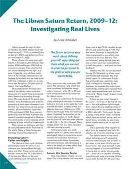 The Libran Saturn Return, 2009–12: Investigating Real Lives